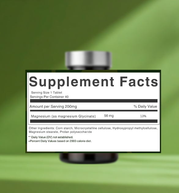 NDC Magnesium Glycinate 200 mg – 40 Tablets