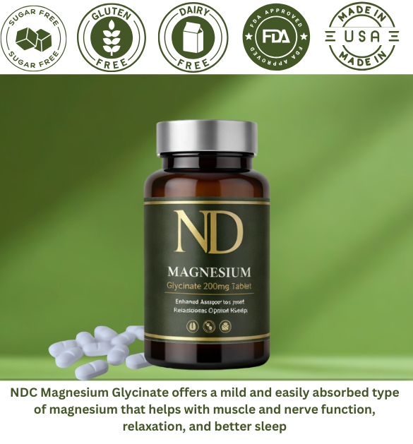 NDC Magnesium Glycinate 200 mg – 40 Tablets
